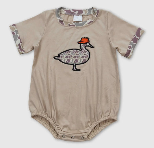 Embroidered duck romper