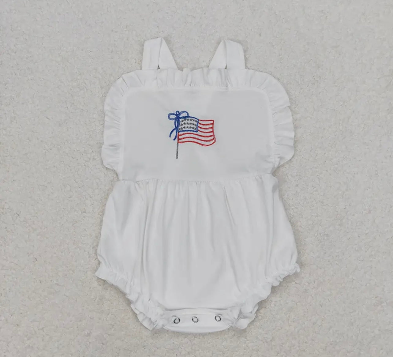 4th of July embroidered romper