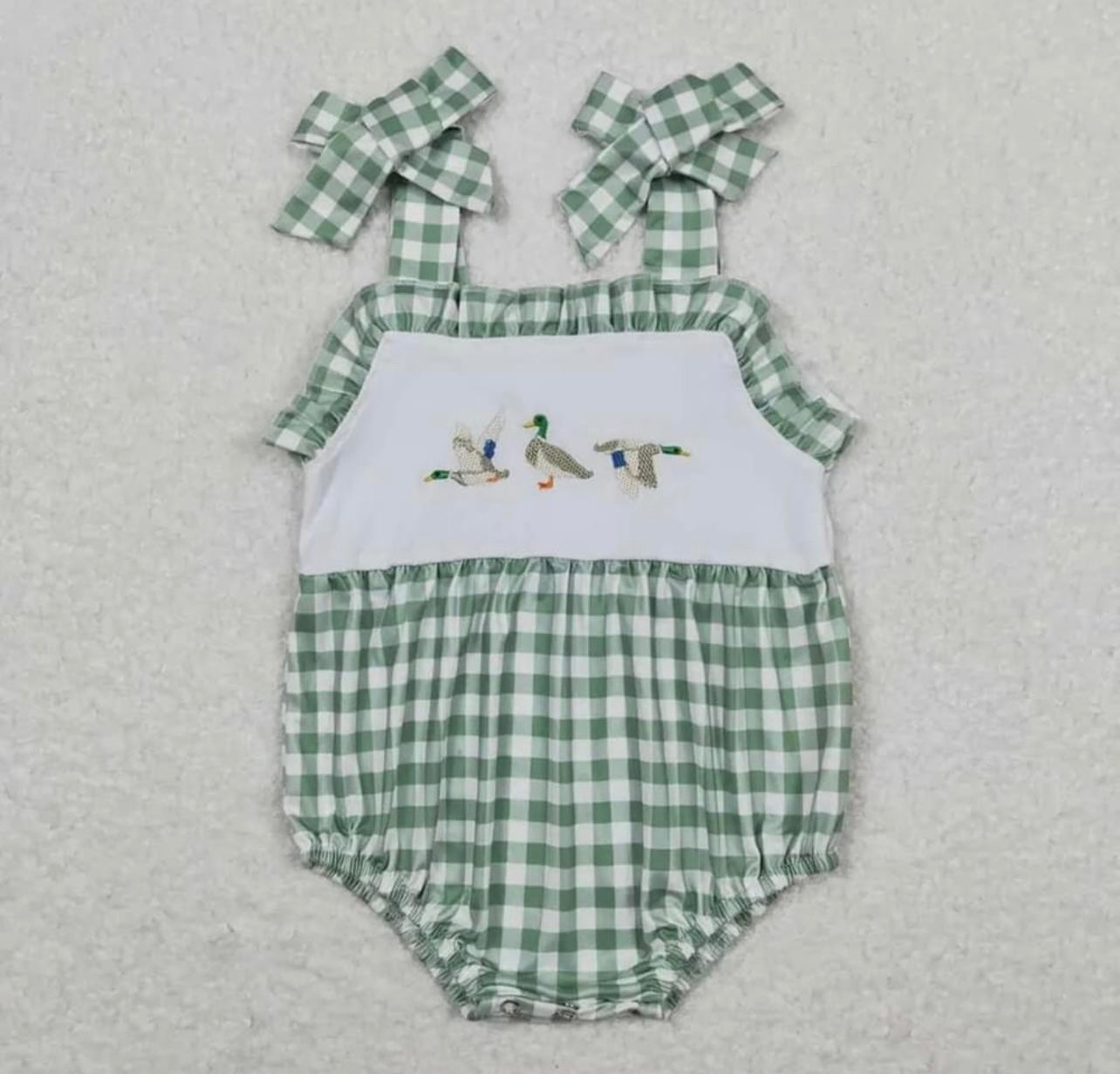 baby girl duck romper