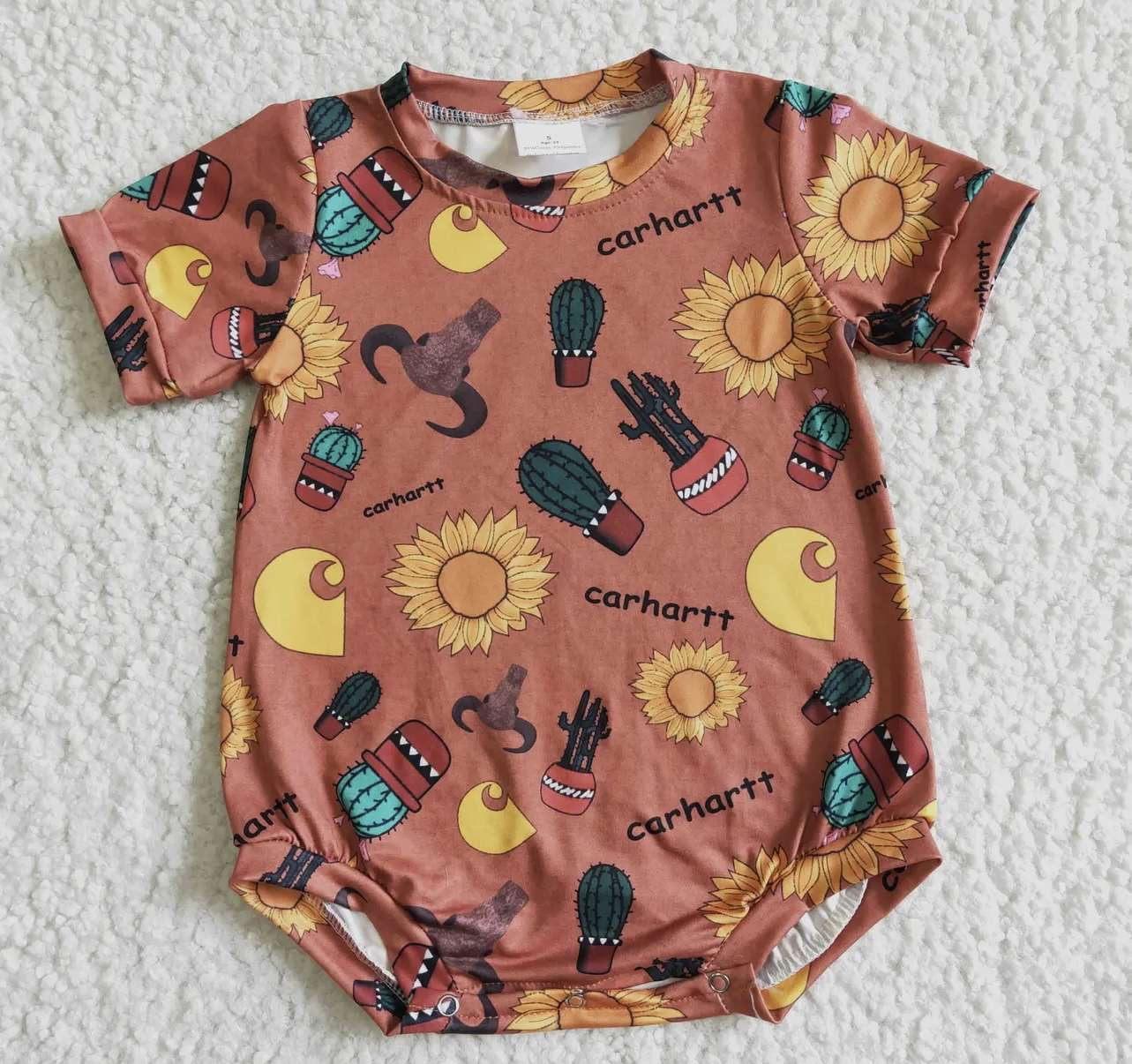 Orange Boy Western Onesie